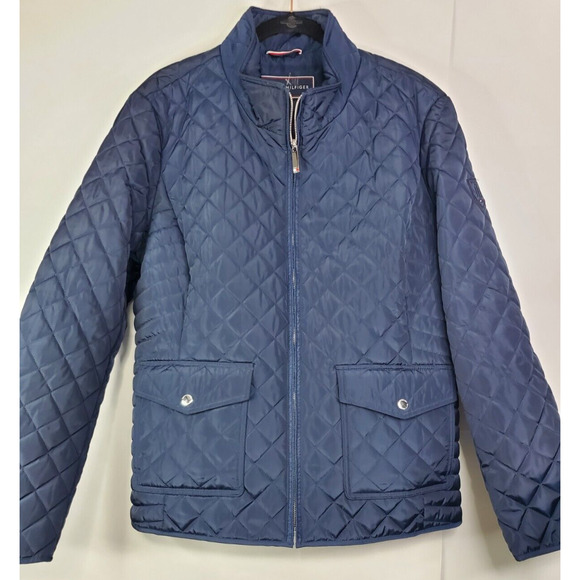 Tommy Hilfiger Jackets & Blazers - Tommy Hilfiger Jacket Womens XL Navy Blue Quilted Zip Classic Casual